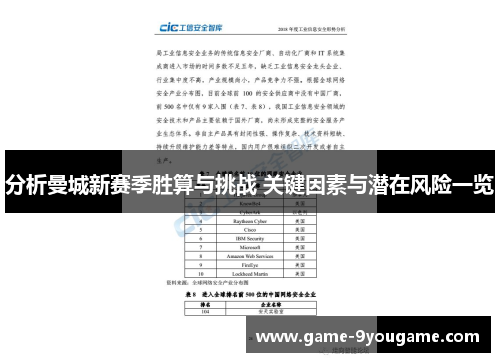 分析曼城新赛季胜算与挑战 关键因素与潜在风险一览