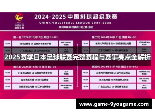 2025赛季日本足球联赛完整赛程与赛事亮点全解析